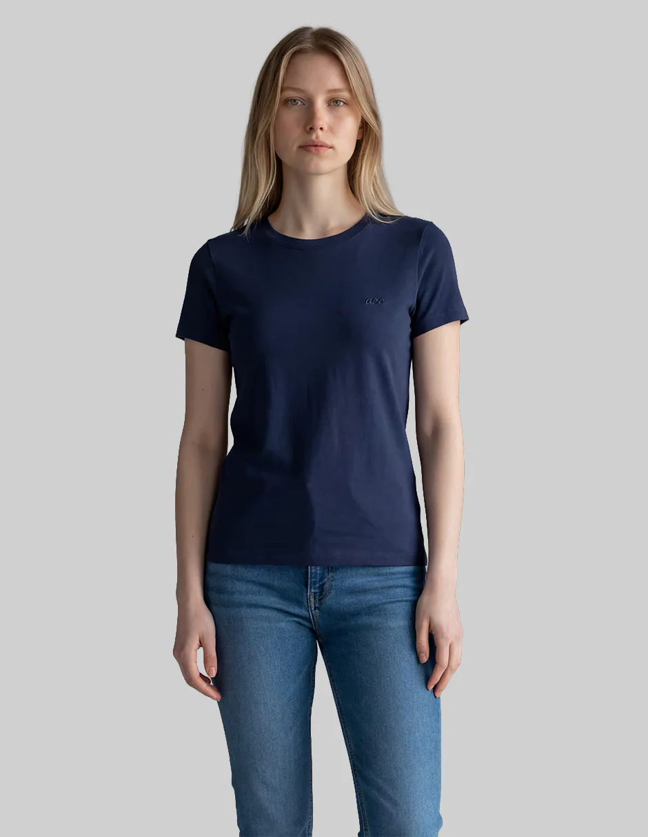 Playera manga corta cuello redondo para mujer